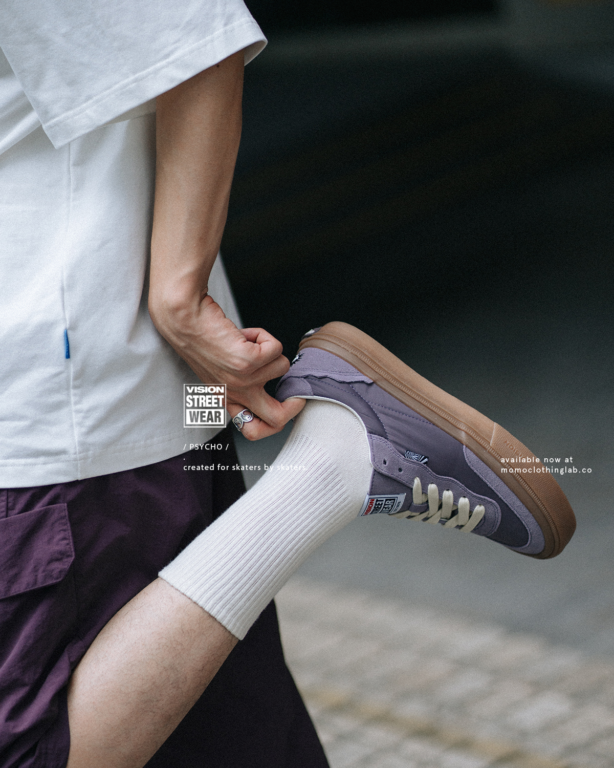 Vision Street Wear FLAT-TOP Psycho限定 復古街頭滑板鞋 紫