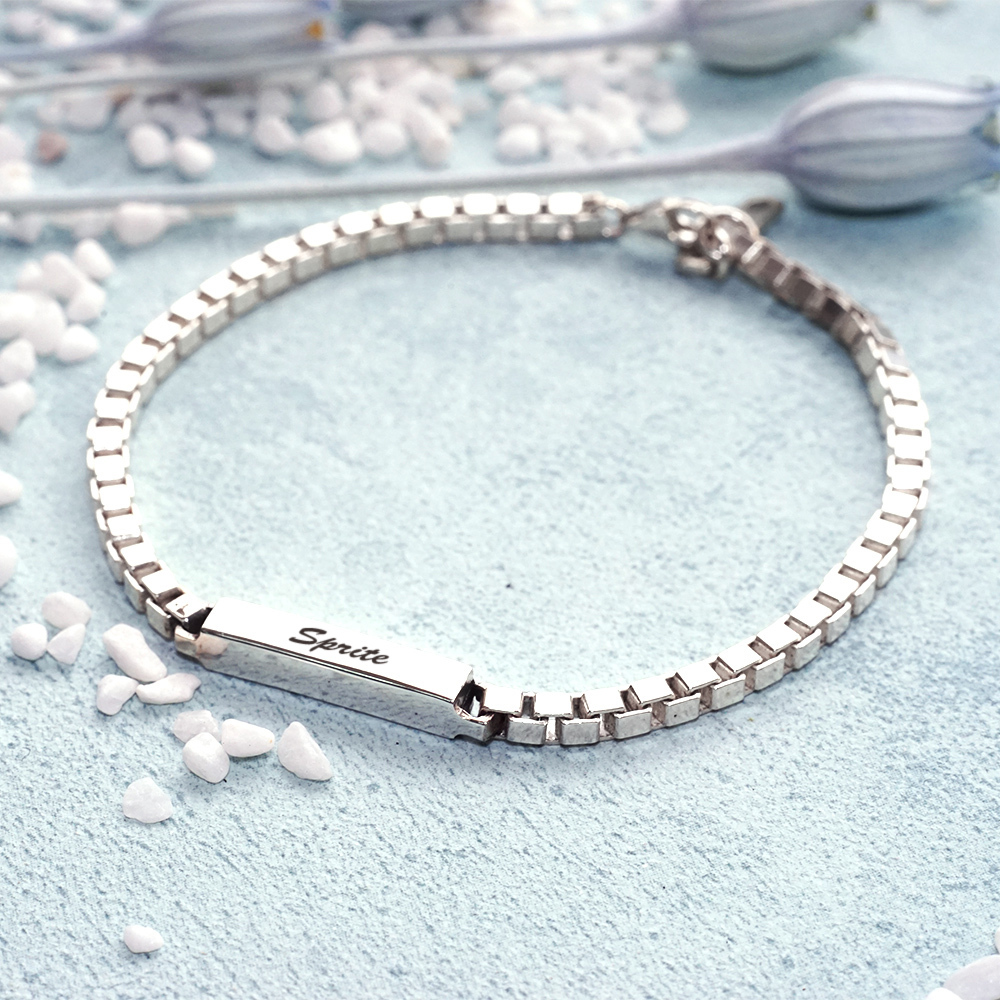 誓約手鍊 細版 925純銀刻字手鍊  客製化訂製