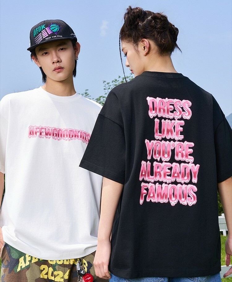 AFGK American font melting print short sleeves T A FEW GOOD KIDS