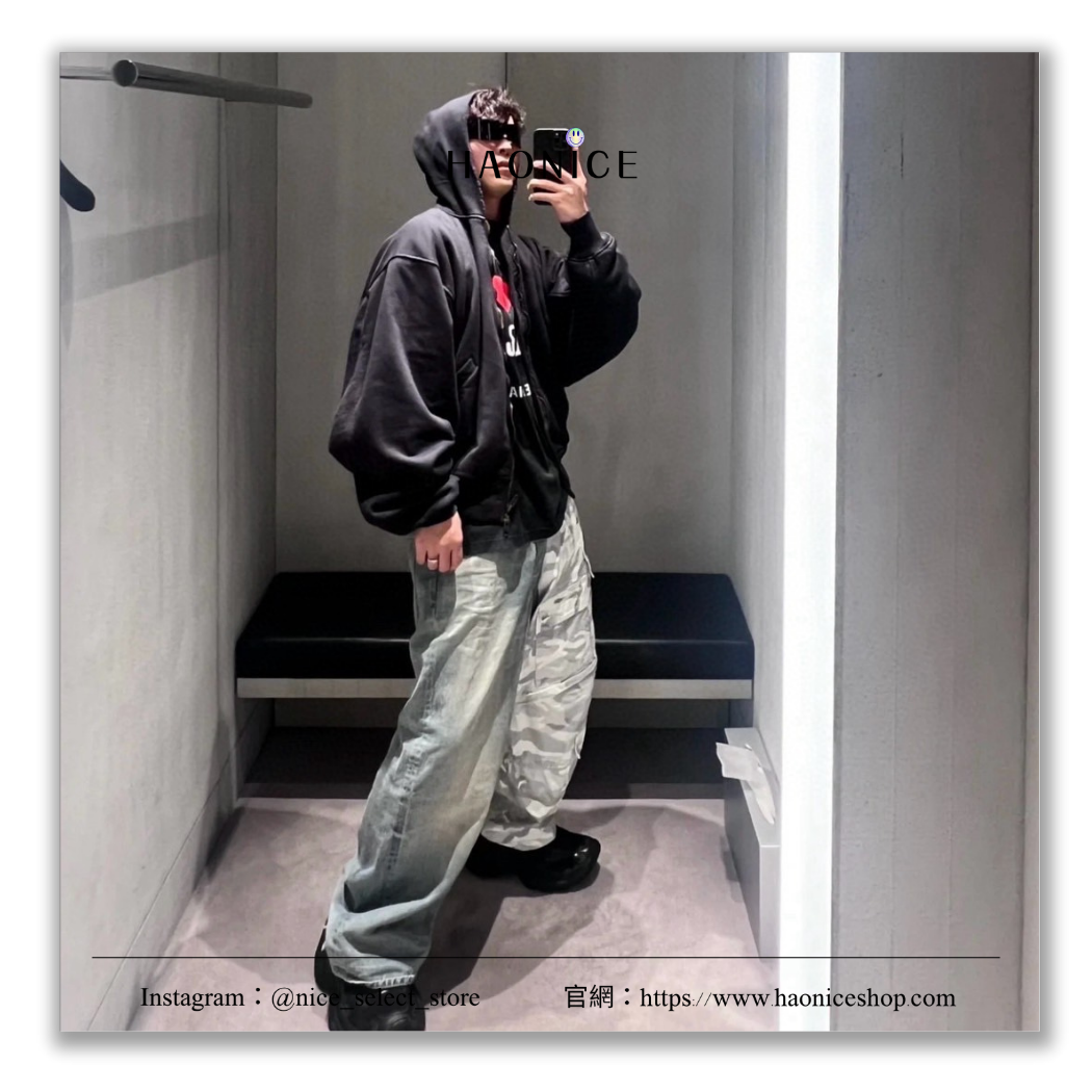 【NICE 歐美日韓代購】24SS Balenciaga巴黎世家-上海經銷商🔥迷彩拼接牛仔褲 長褲 寬鬆直筒