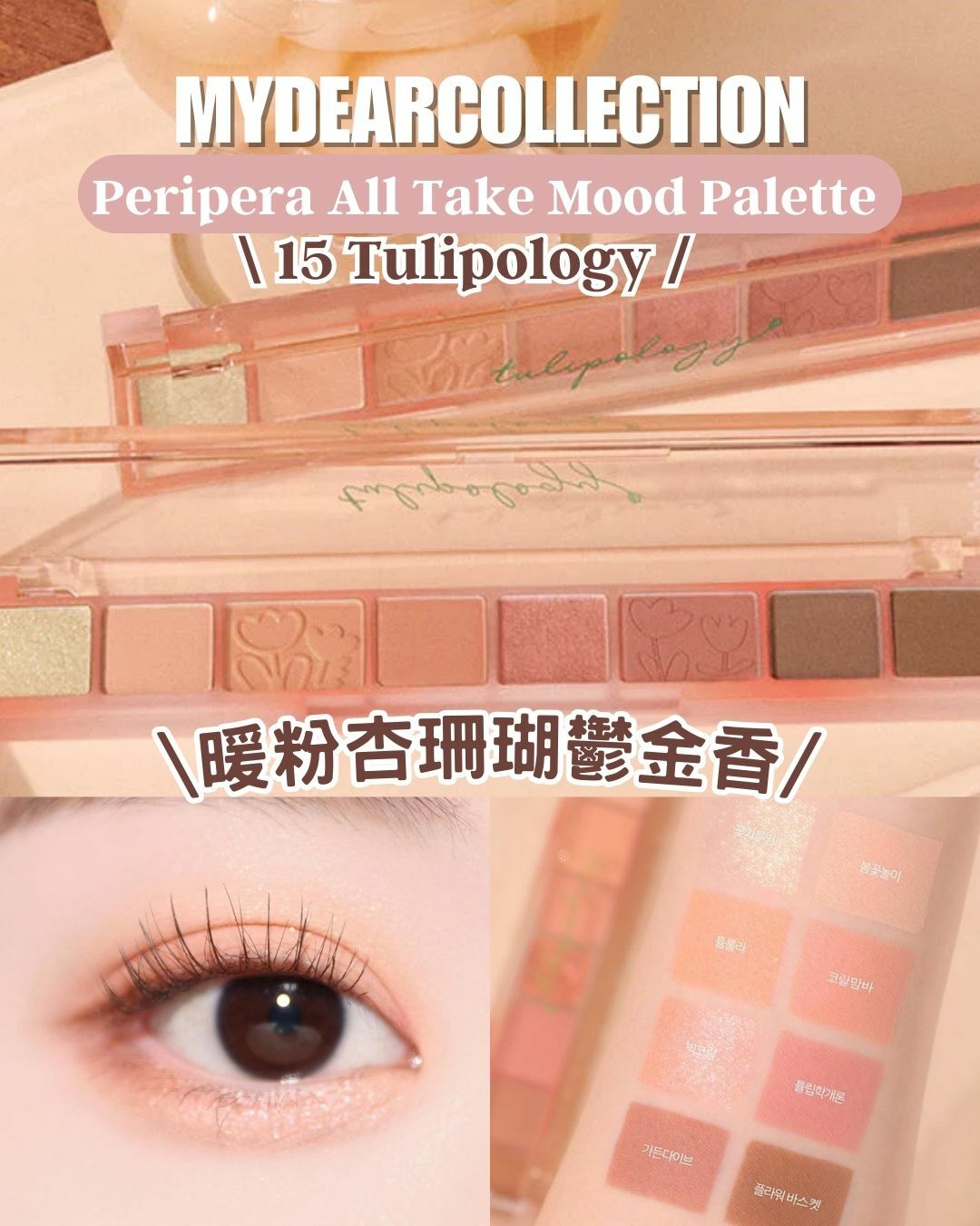 現 貨 | Peripera All Take Mood Palette 15 Tulipology 暖粉杏珊瑚鬱金香