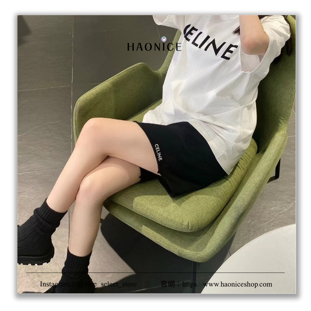 【NICE 歐美日韓代購】24SS CELINE 新款🔥經典刺繡logo毛邊休閒短褲 五分褲 棉褲 破壞