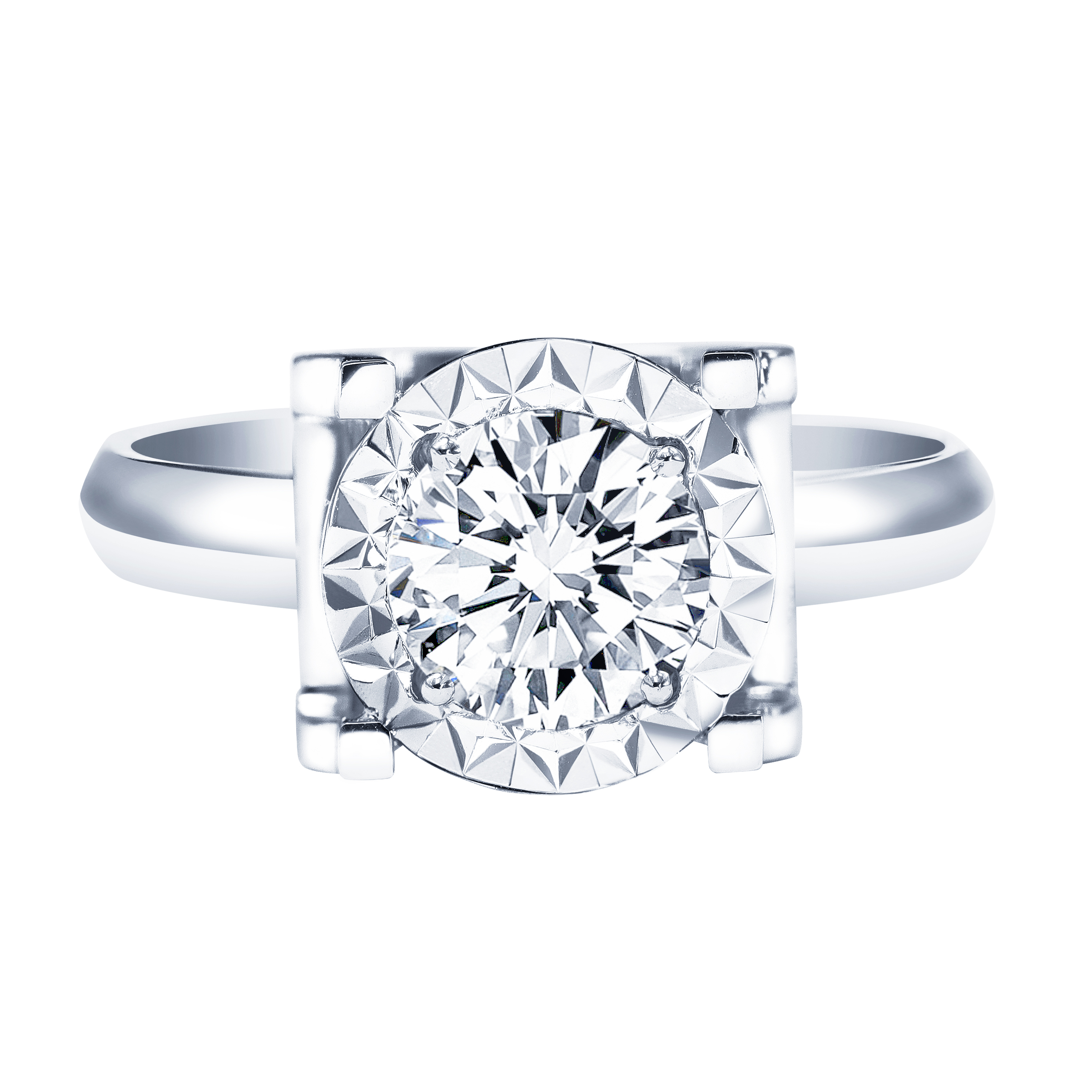 一克拉18K金經典雋永鑽石戒指