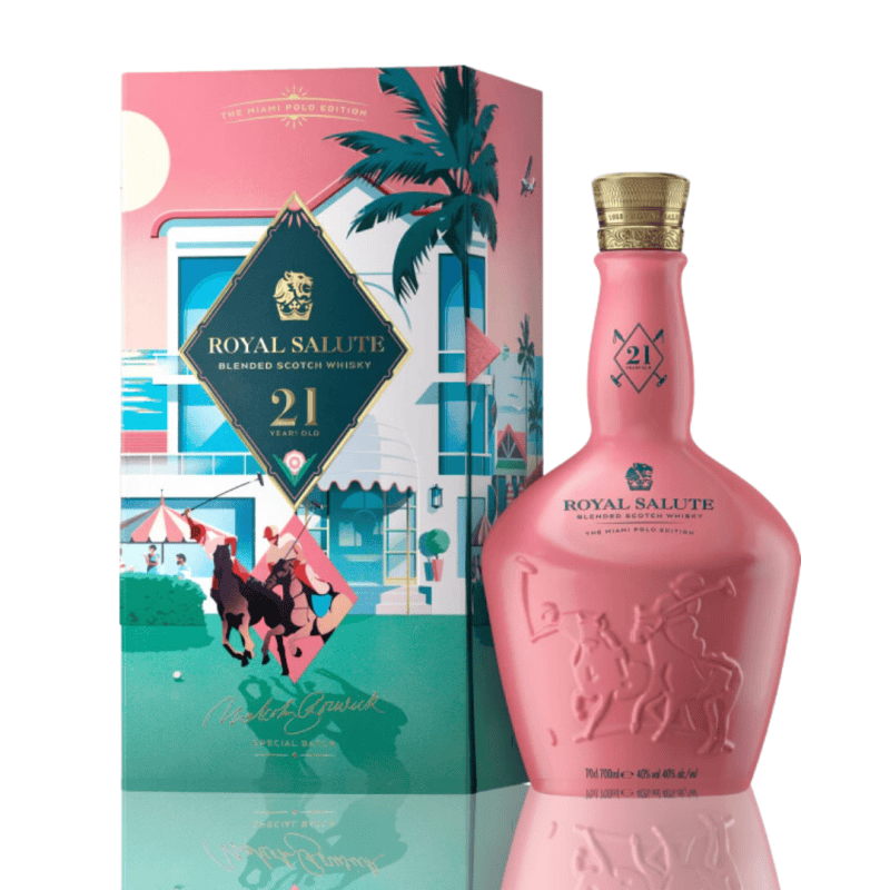 皇家禮炮21年邁阿密限定版調和威士忌(粉紅色) Royal Salute 21 Year Old Miami Polo Edition Blended Scotch Whisky (Pink)