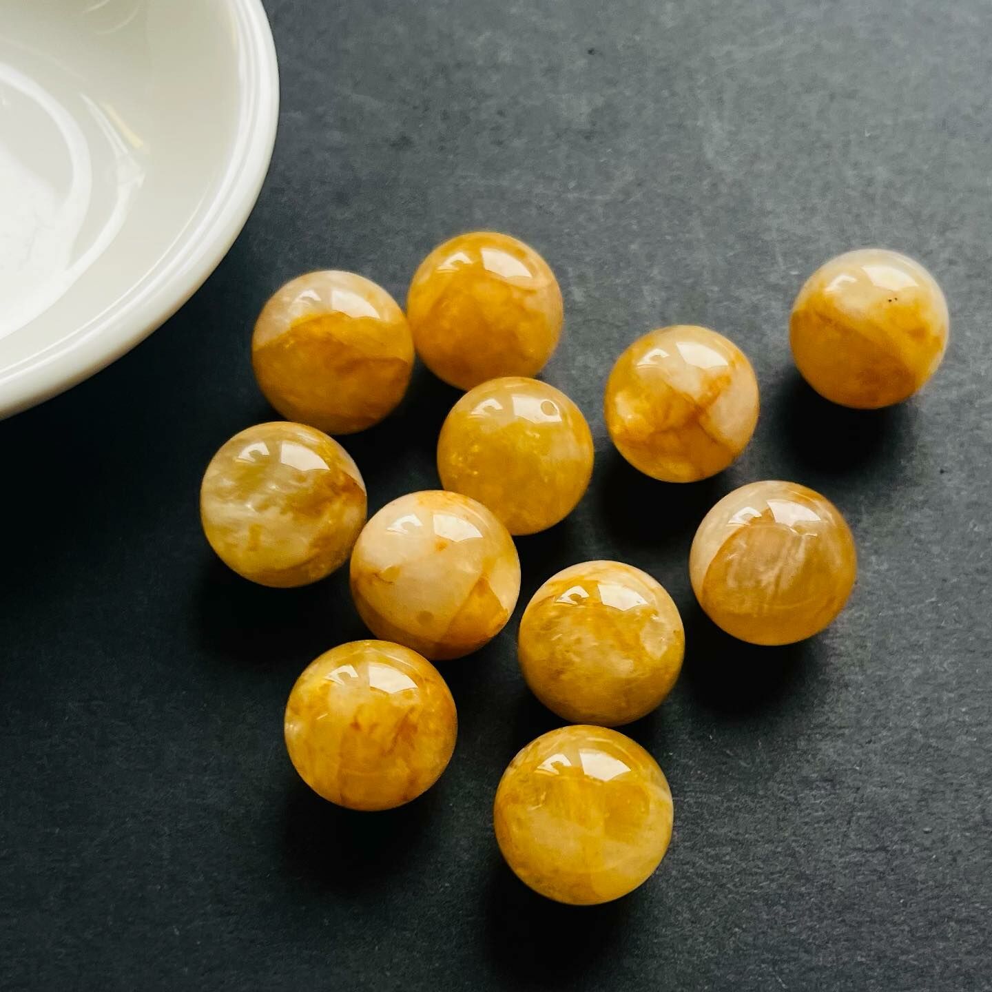 [原石] 黃金療癒者 /黃膠花 （通孔）