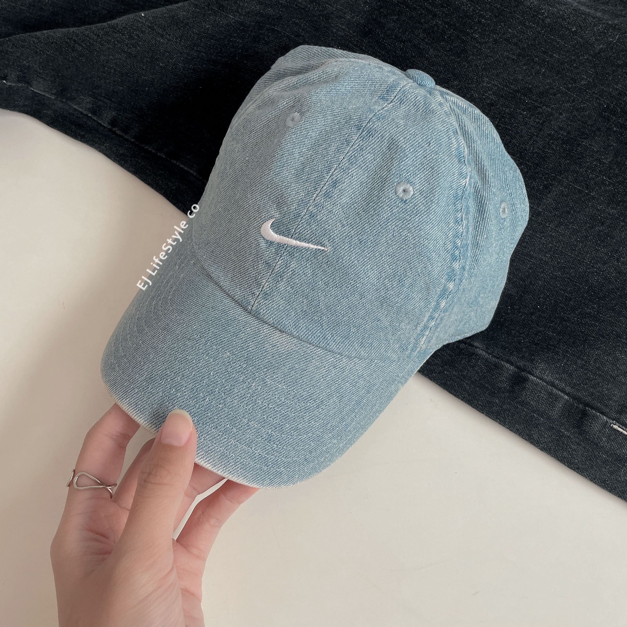 NIKE CLUB CAP 丹寧 牛仔藍 淺藍 刺繡 水洗 老帽 棒球帽 HF0383-429 / 現貨