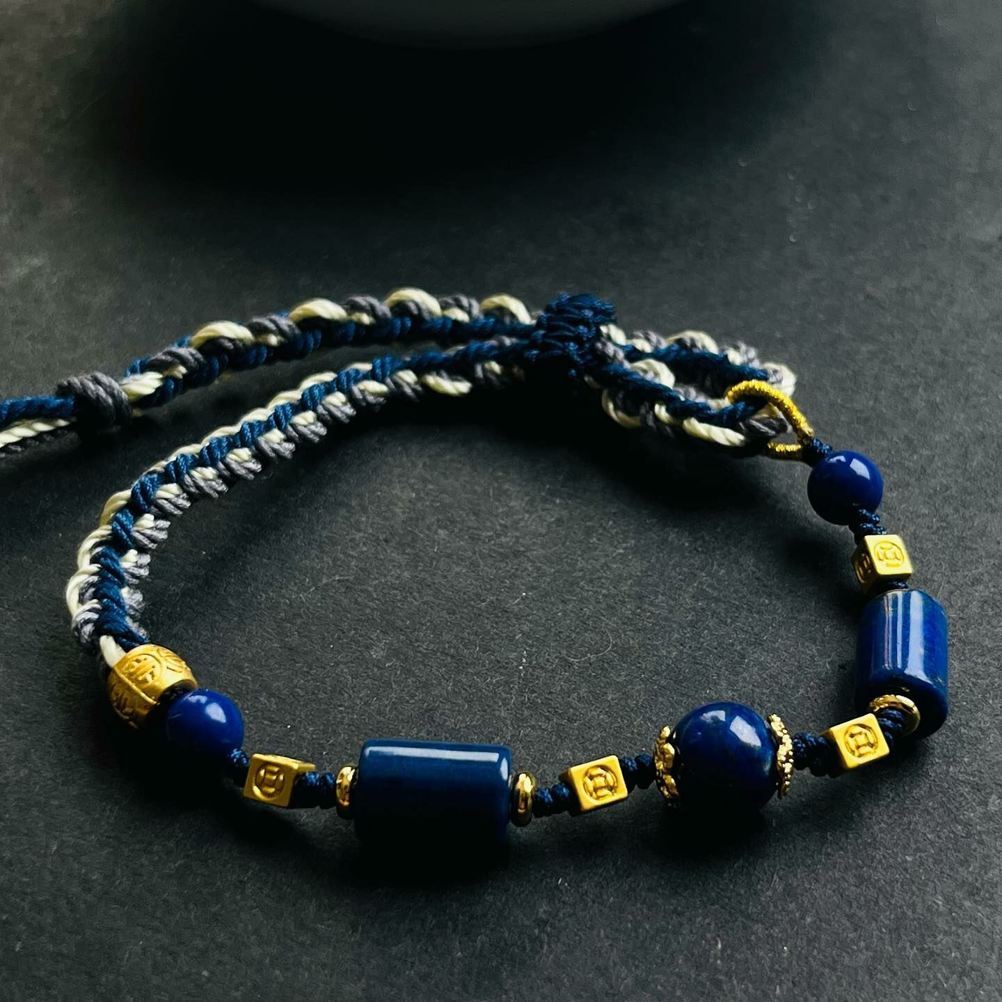 [原石] 青金石水晶手環 水晶腳環