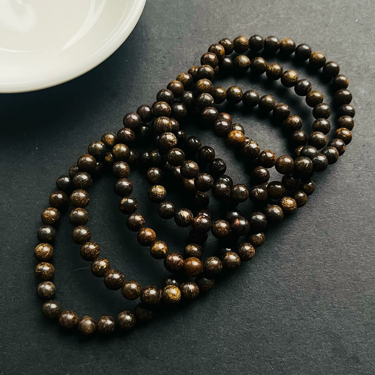 [原石] 古銅輝石 水晶手串