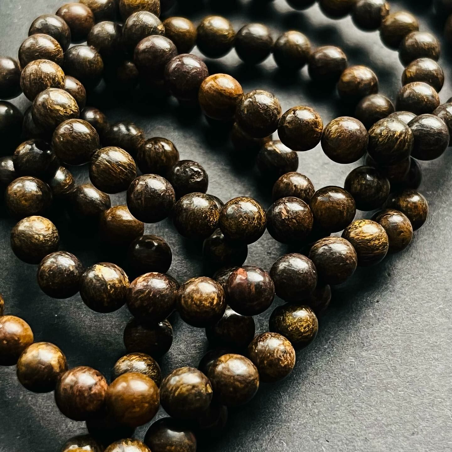 [原石] 古銅輝石 水晶手串