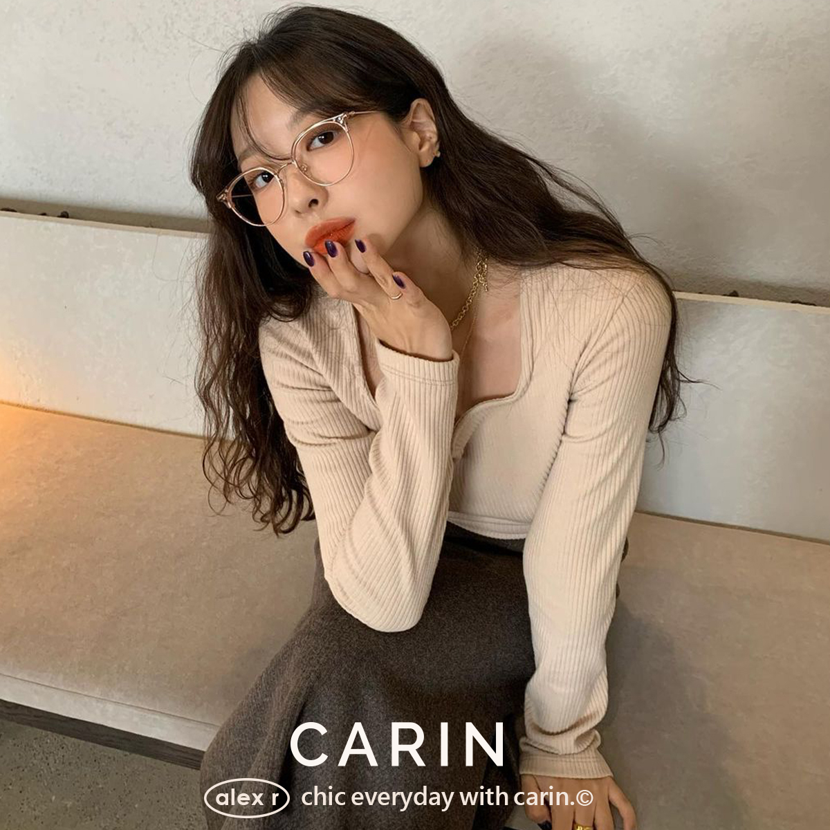 CARIN光學眼鏡-ALEX R+ C3 透咖玫瑰金-韓國眼鏡品牌