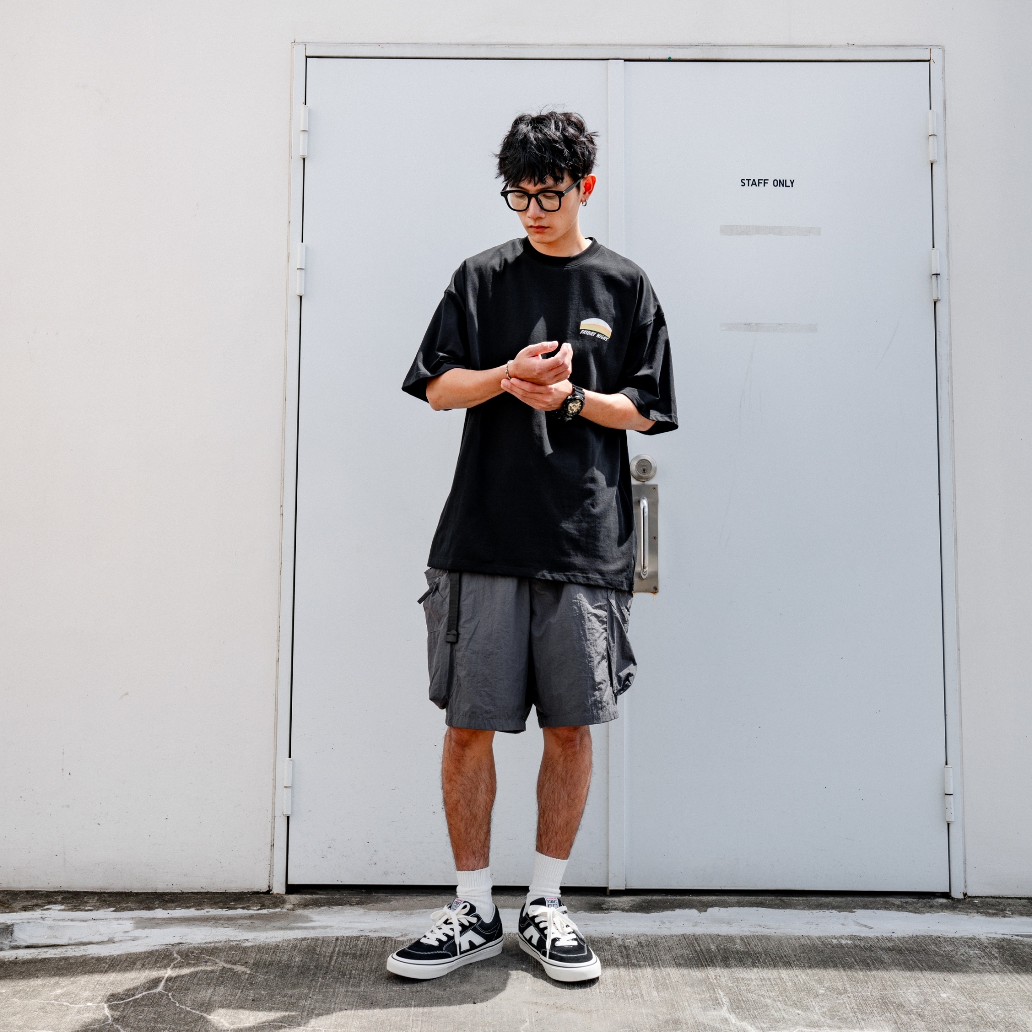 SBG 防潑水 幾何拉鍊 口袋工裝短褲 SB0827