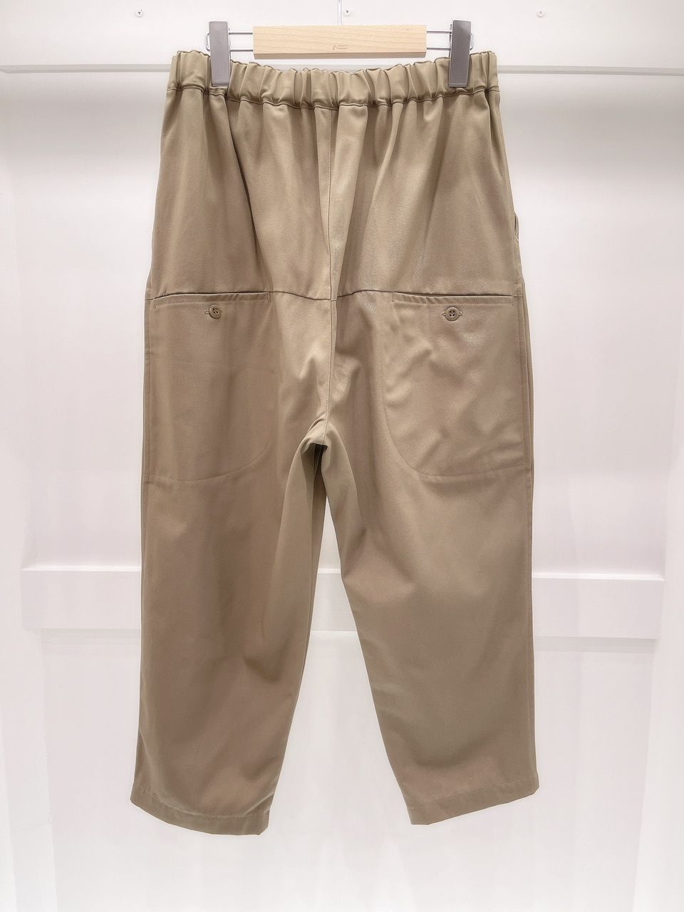 Hw棉質斜紋切換錐形褲