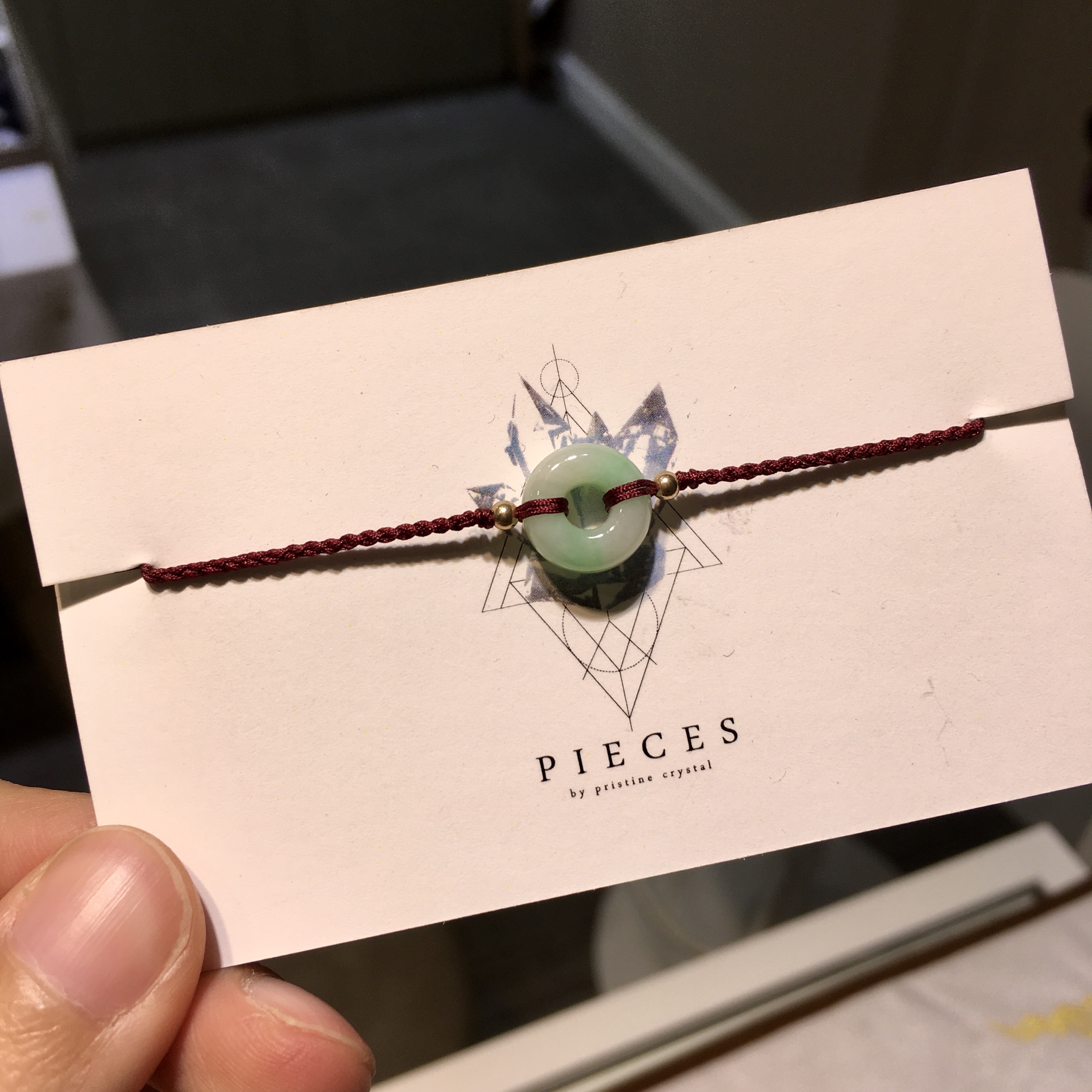 手作系列 - 翡翠小平安扣手繩 #2