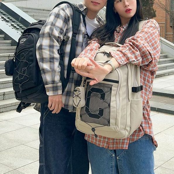 🇰🇷 COVERNAT COLLEGE BACKPACK 後背包 背包 書包 上學包 CORDURA 反光 大C 抽繩 黑 米 31L / 預購