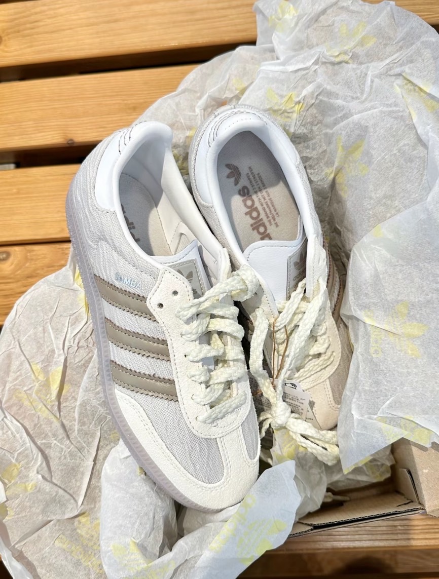 Adidas Originals Samba OG 銀 米棕 奶油灰 蕾絲 麻繩 JP5674