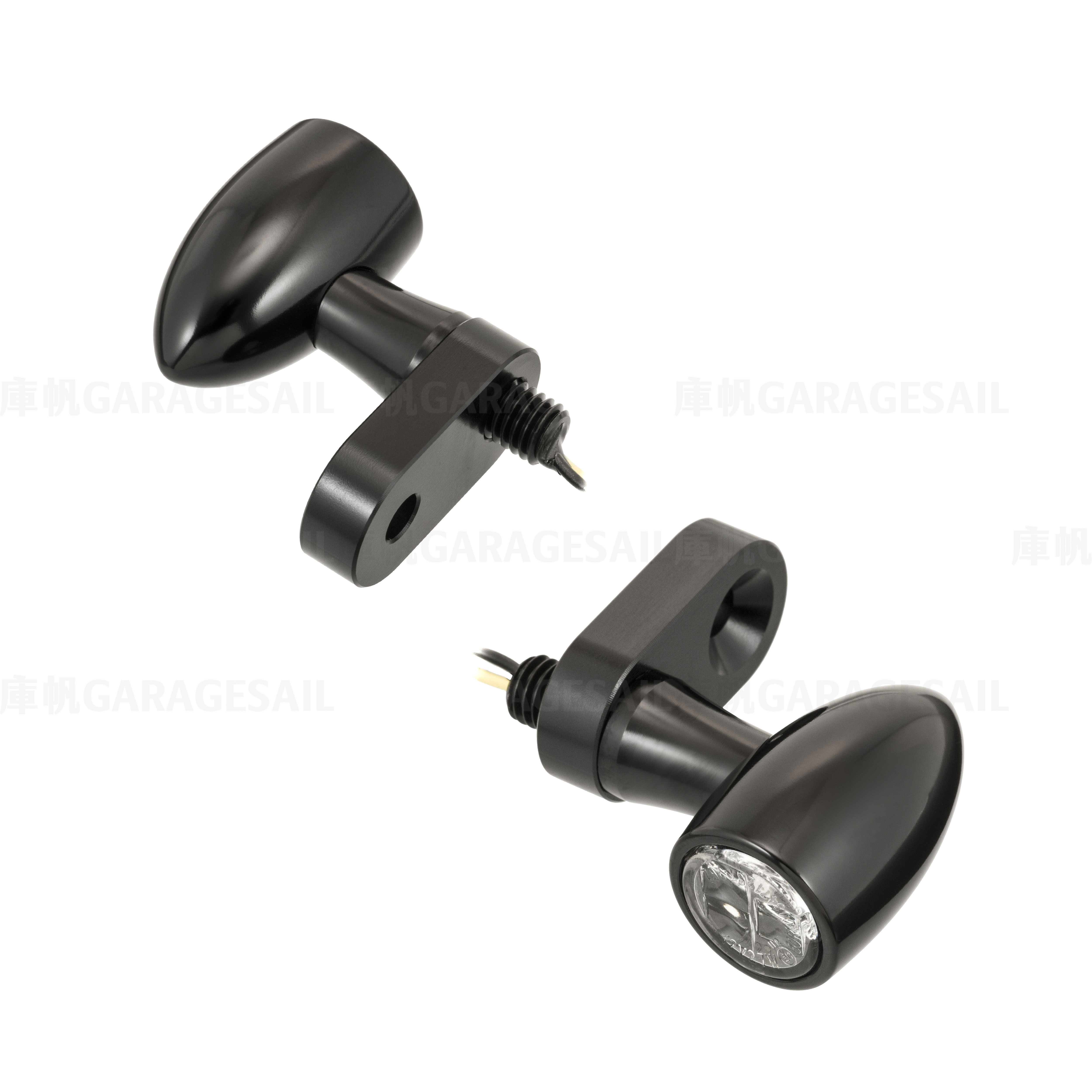 水冷凱旋 400專用 LED 微型 方向燈 尖子彈 - 黑