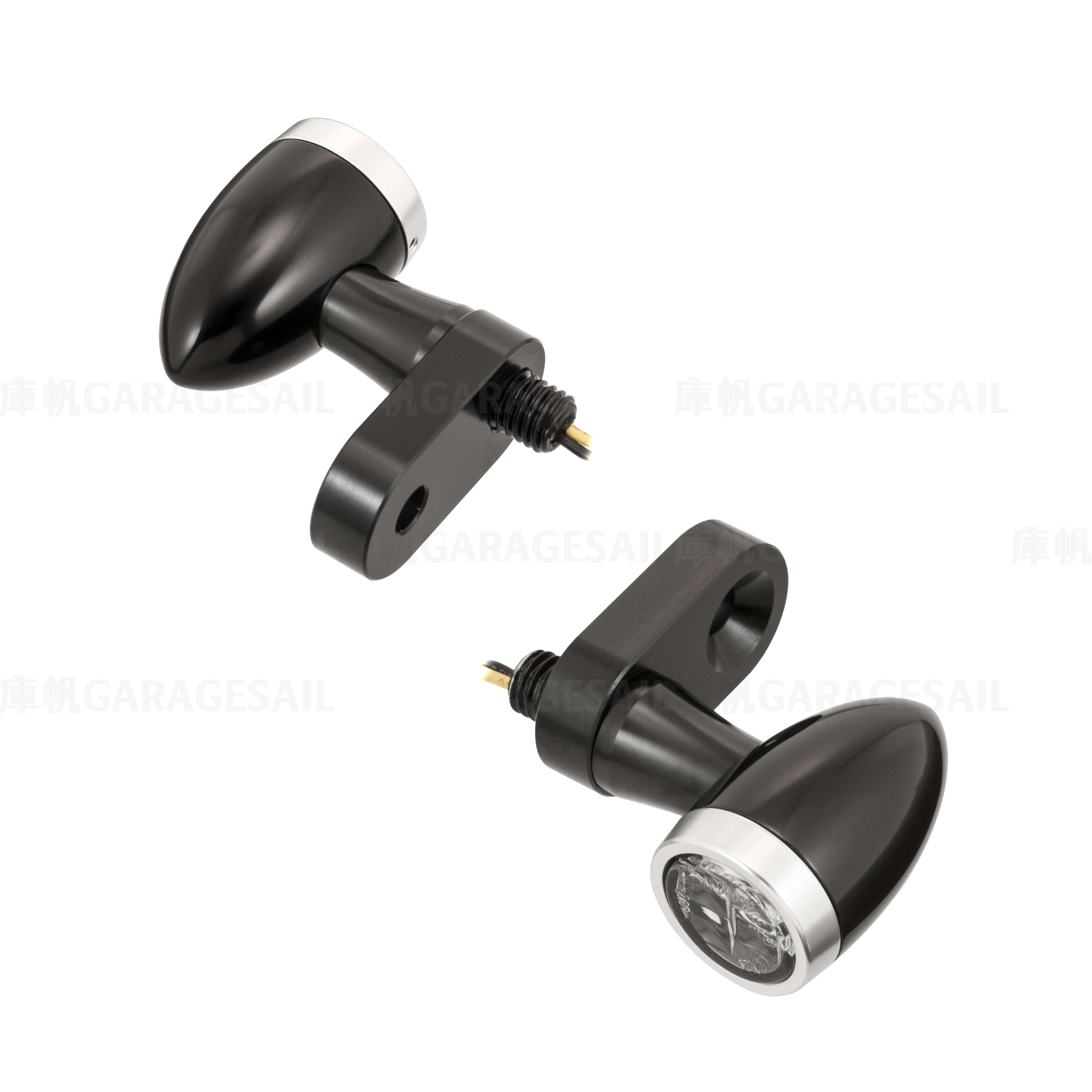 水冷凱旋 400專用 LED 微型 方向燈 尖子彈 - 黑銀