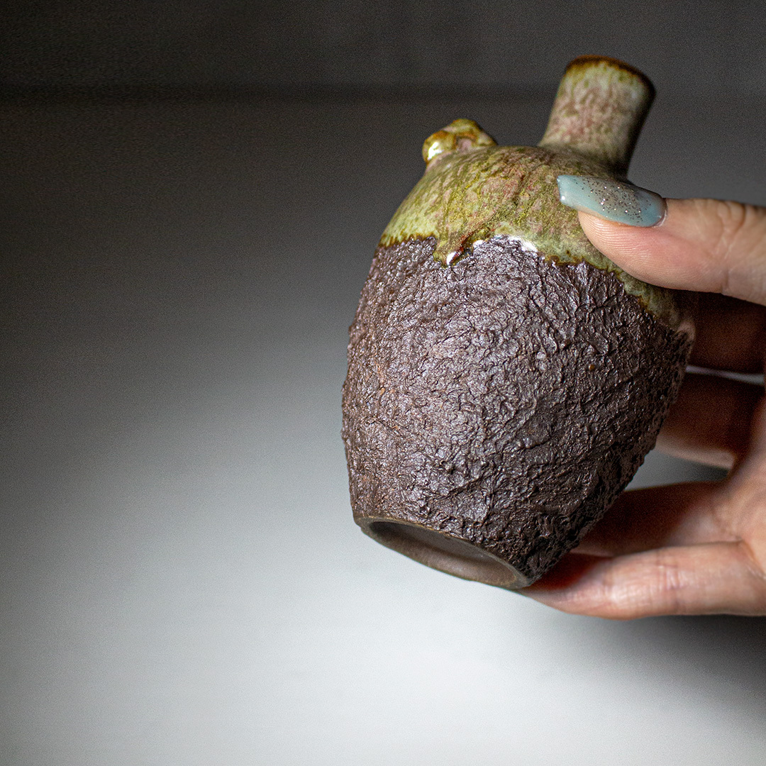 秋煙銅礦半釉花器