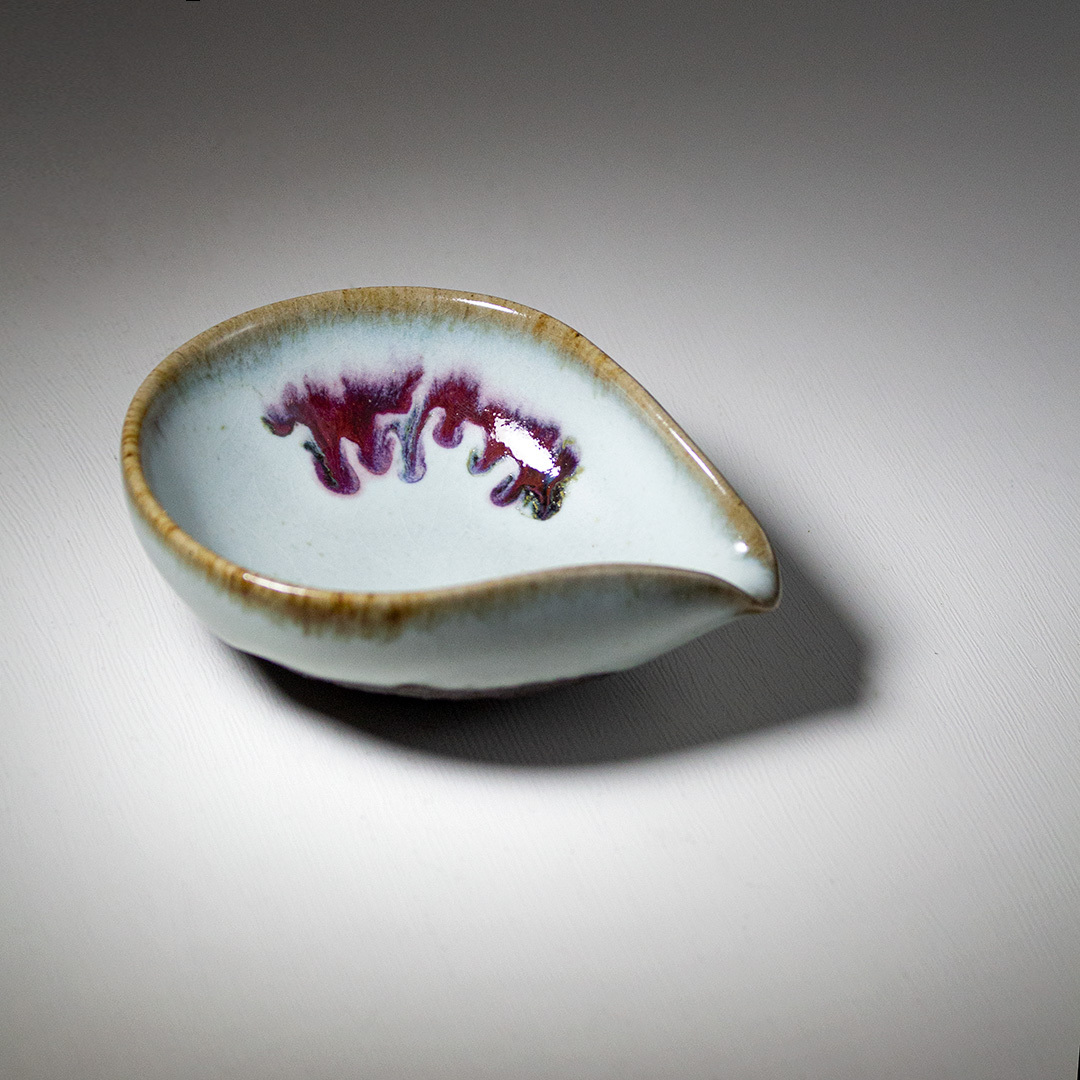 青瓷紅釉岩礦茶則