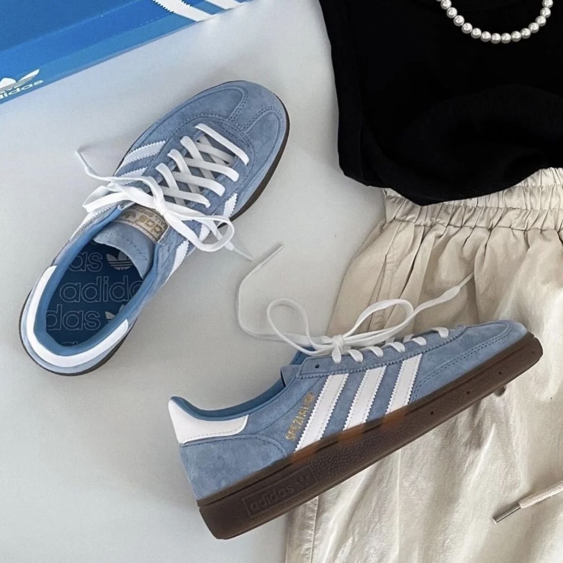 Adidas Handball Spezial "Light Blue"淺藍 麂皮 焦糖底