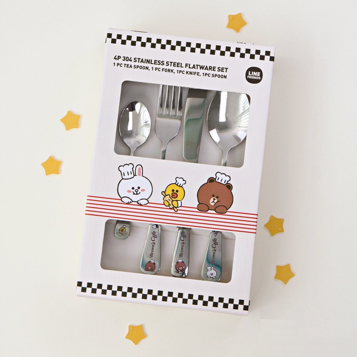 LINE FRIENDS |  304不銹鋼餐具套裝|禮盒 (匙,叉,刀)