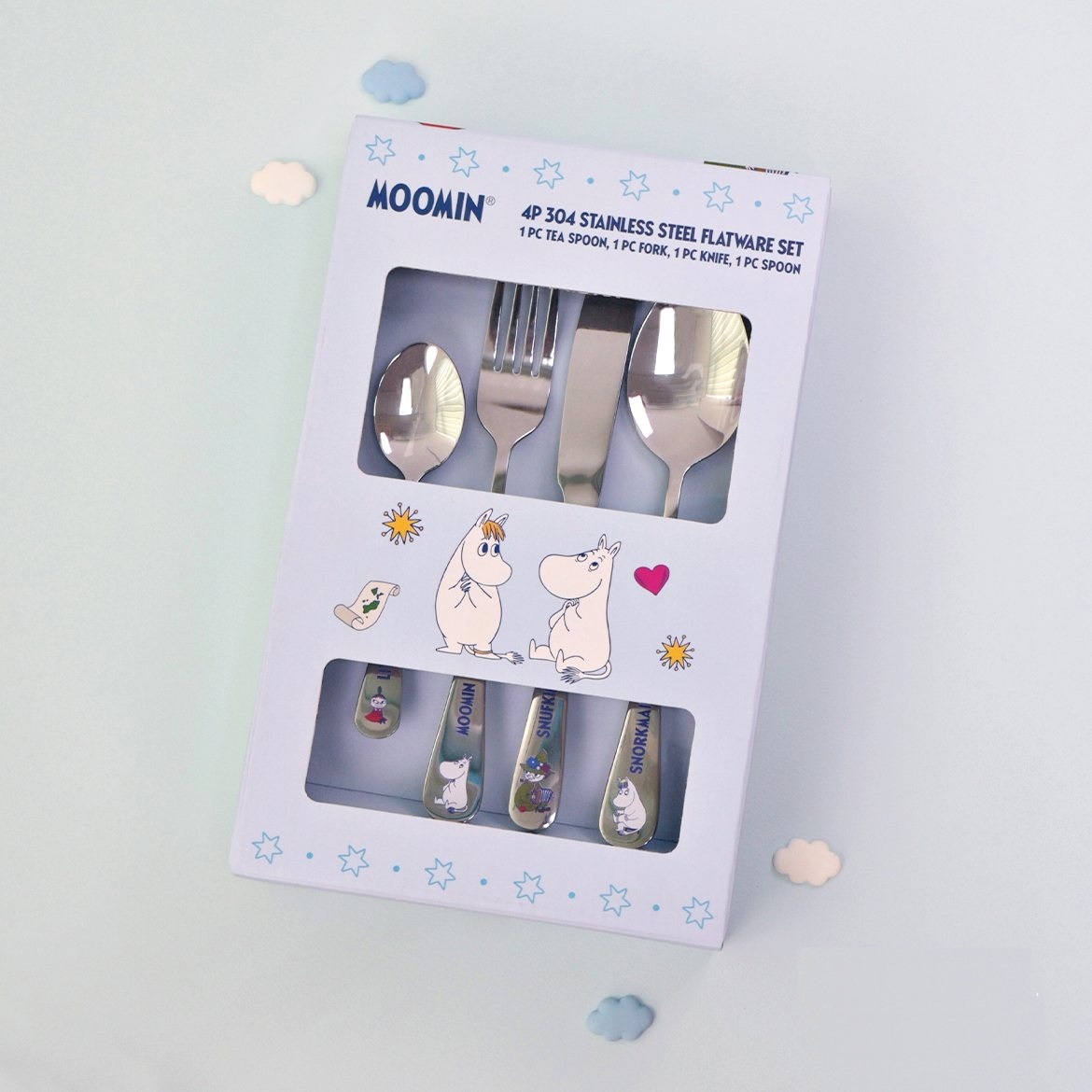 姆明一族|  304不銹鋼餐具套裝|禮盒 (匙,叉,刀)