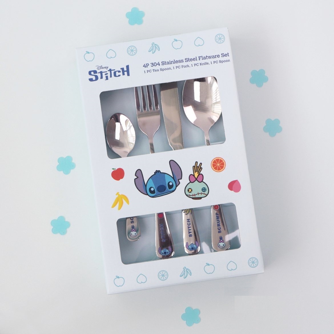 迪士尼史迪仔 |  304不銹鋼餐具套裝|禮盒 (匙,叉,刀)