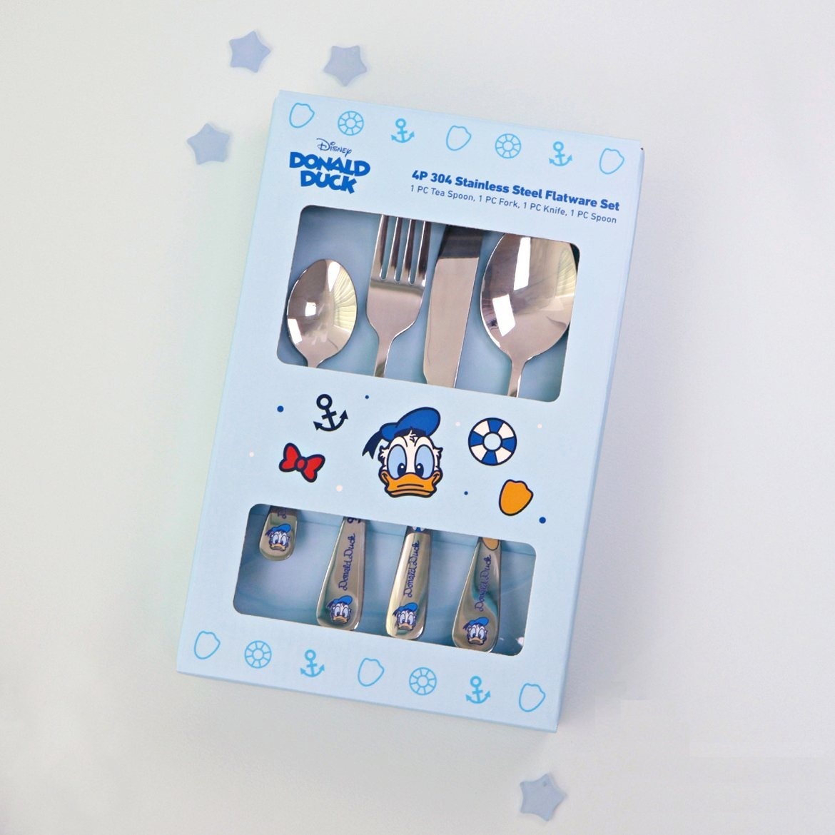 迪士尼唐老鴨 - 304不銹鋼餐具套裝|禮盒 (匙,叉,刀)