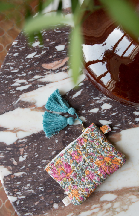 預購𓂃LOUISEMISHA│Lois Pouch流蘇拉鍊零錢包．Ivory Winter Garden