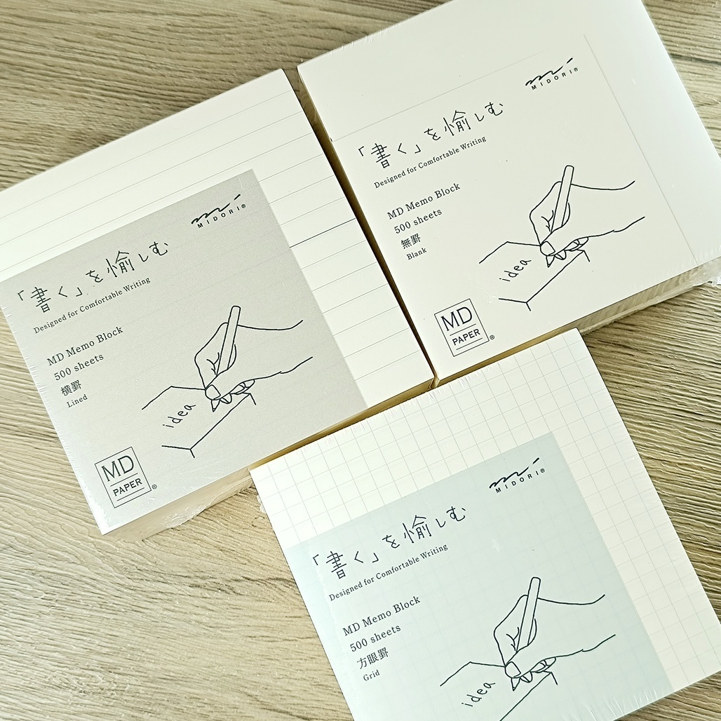 日本MIDORI．MD便條紙磚 空白/橫線/方格 共三款