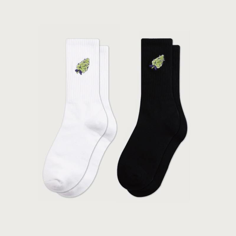 現貨|WEED麻葉花刺繡毛巾襪【SCSXU6】