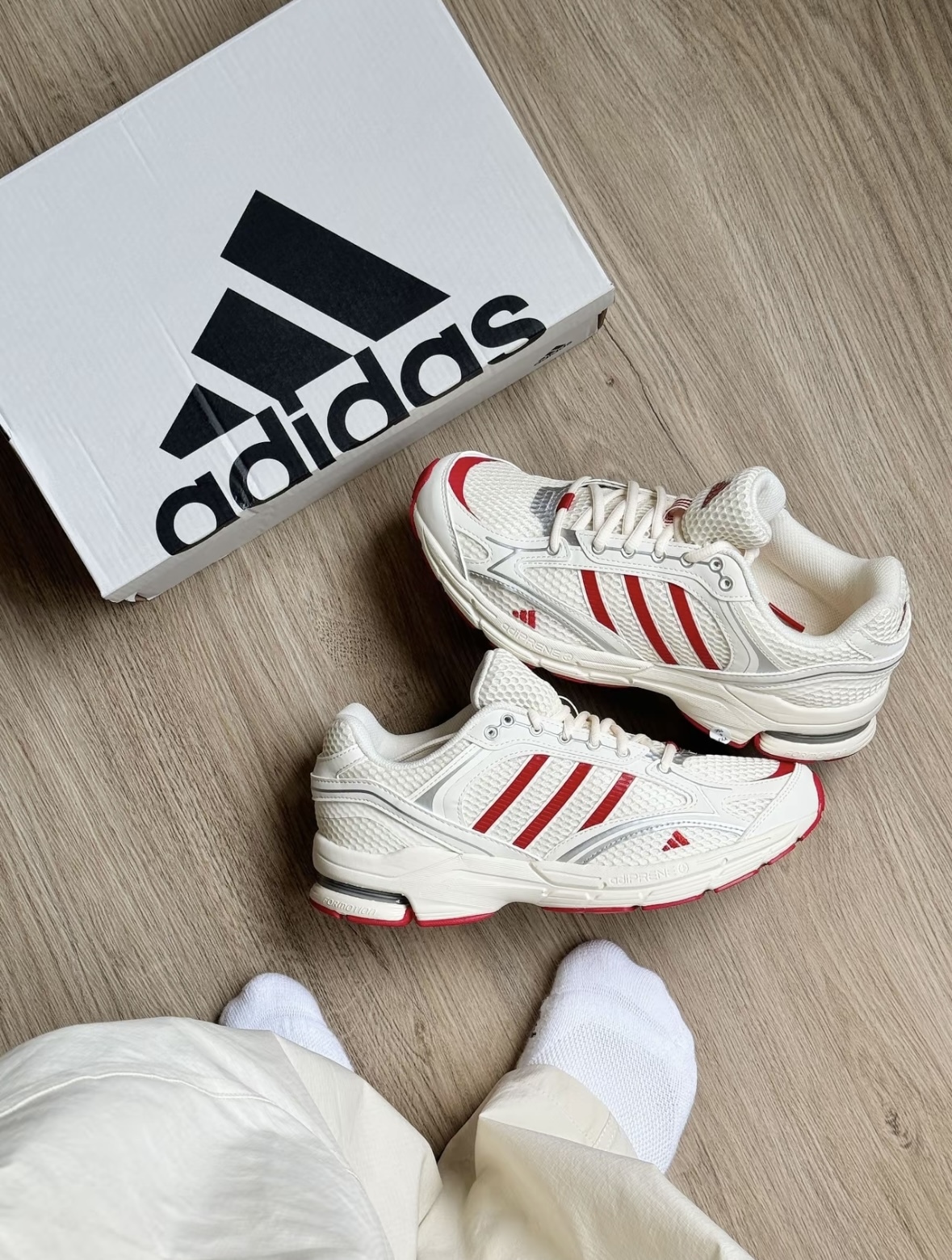 Adidas Spiritain 2000 奶油櫻桃 米白色 紅色 復古 慢跑鞋 老爹鞋 JH8027/預購