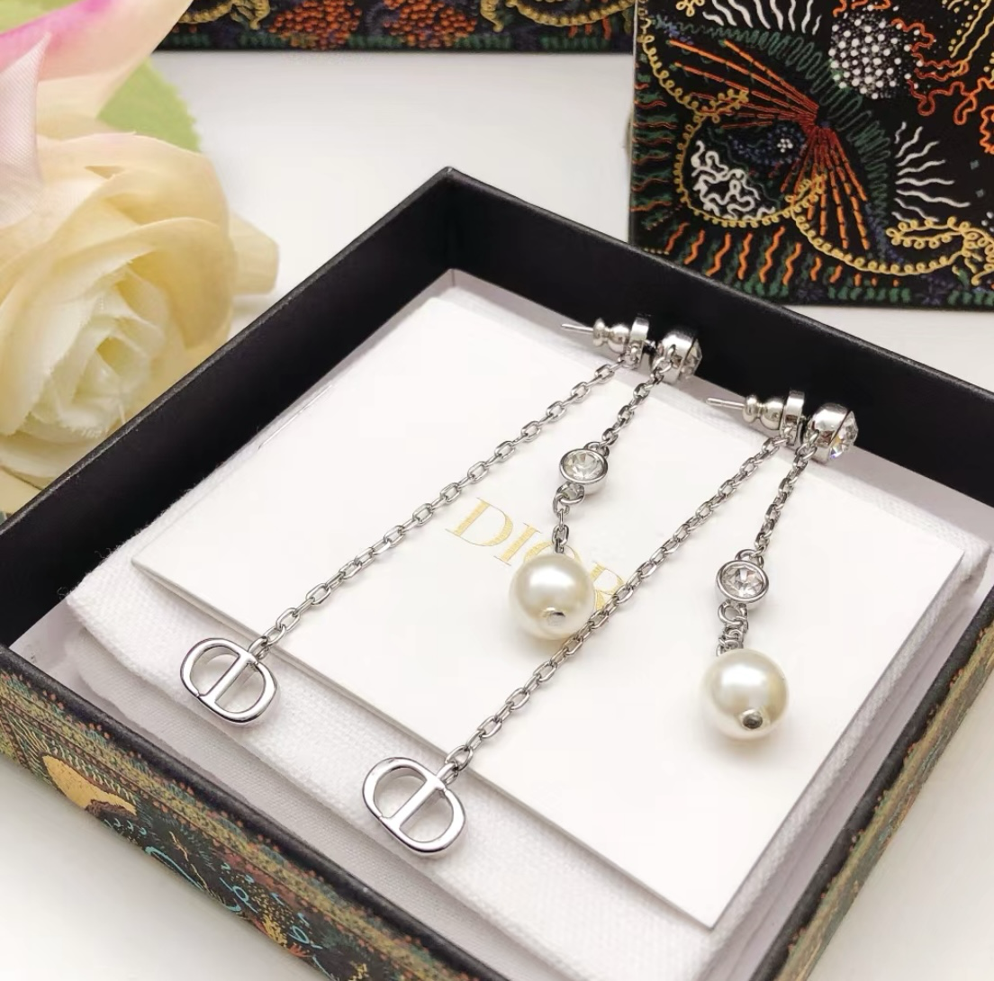 18k CD”珍珠鑽夢幻流蘇定製後扣長墜