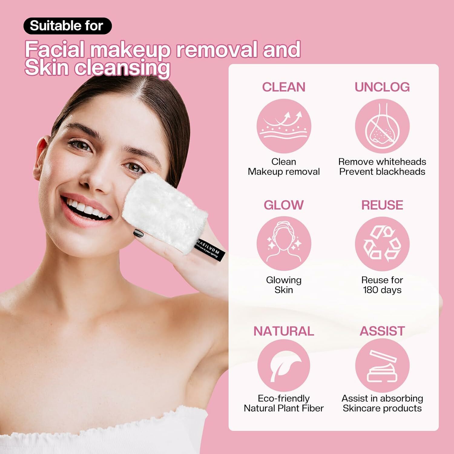 【現貨】NAEILVOM 卸妝洗臉巾（2片入）Makeup Remover Gloves & Facial Cleansing Cloth 2PCS (美麗華門市有現貨：6)