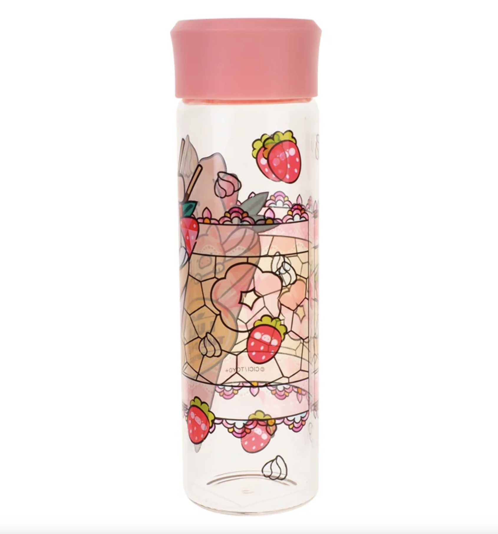 LuLu the Piggy 400ml 彩繪風玻璃水樽連布套 LU-7935-2
