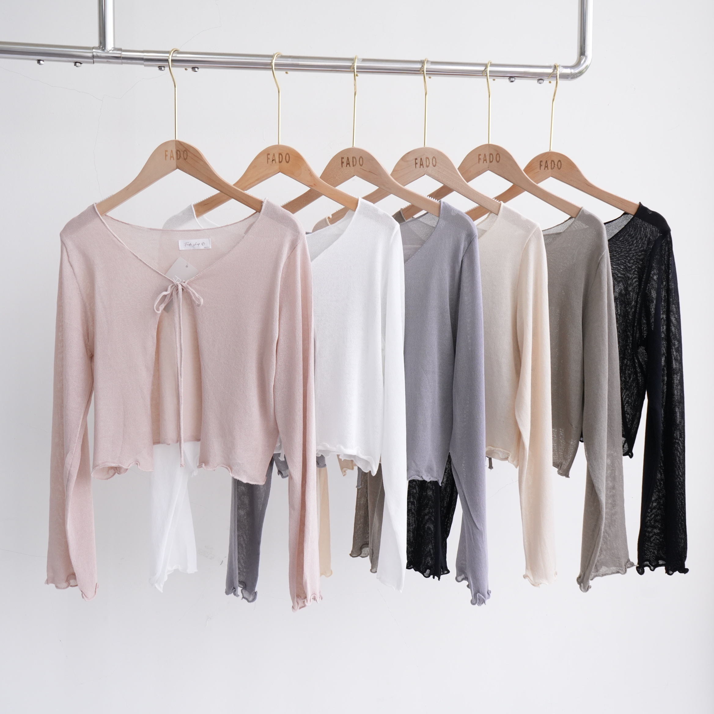 法朵Fado shop｜捲邊綁帶短罩衫 812C001 六色