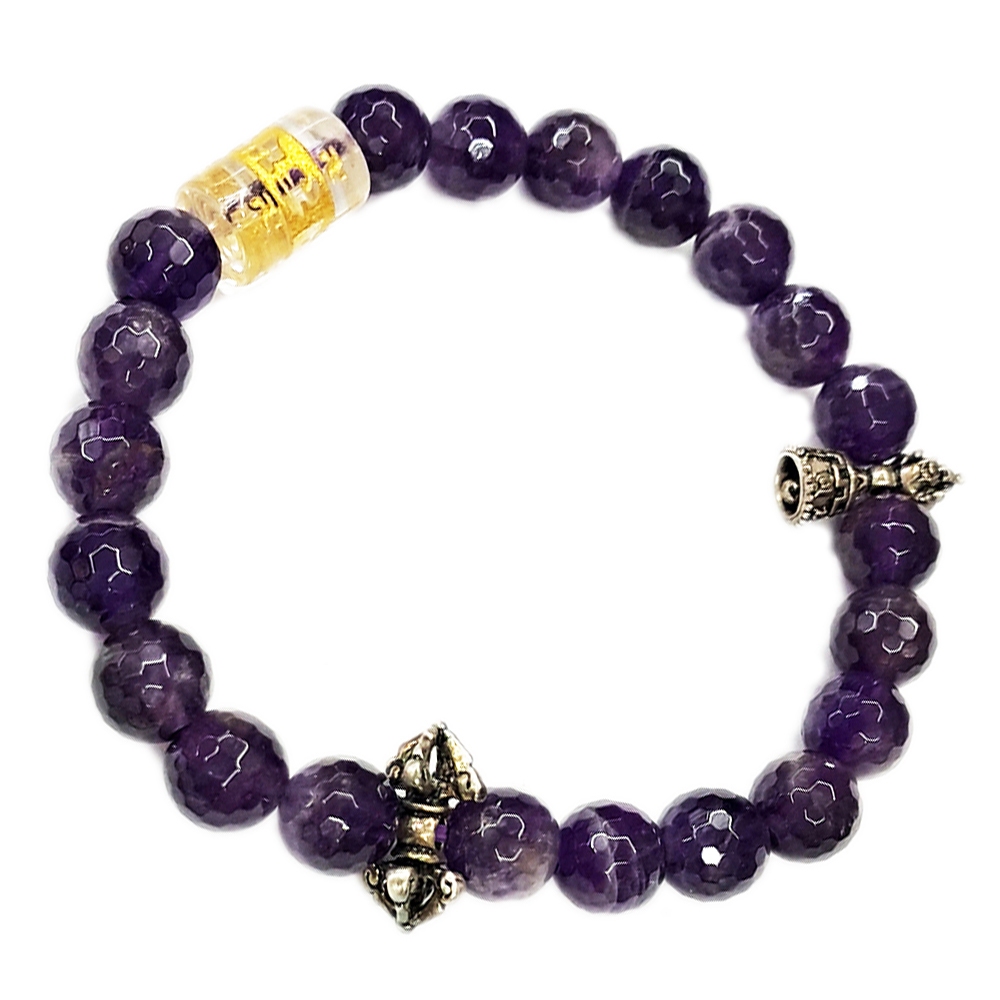 金剛杵925銀+紫晶手珠【十方】140023