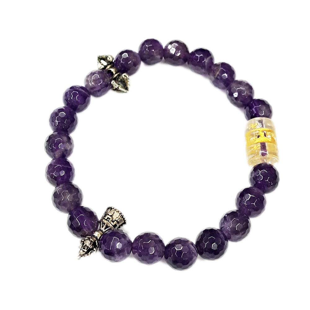 金剛杵925銀+紫晶手珠【十方】140023