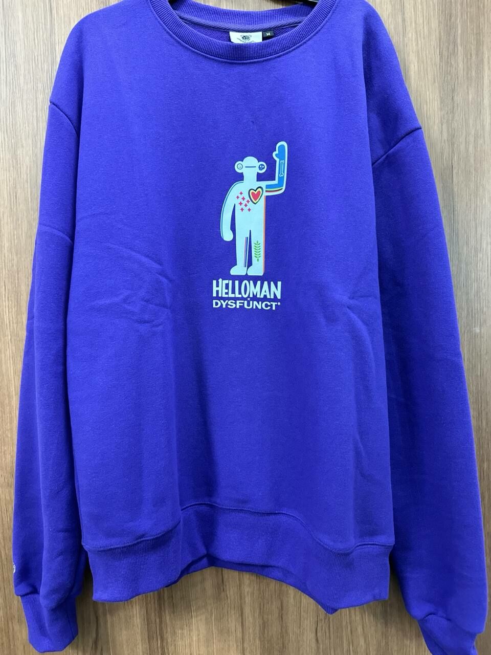 [S] DYSFUNCT HELLOMAN LOGO SWEATSHIRT,BLUE, SDY106 [FINAL SALES] (SDY106)