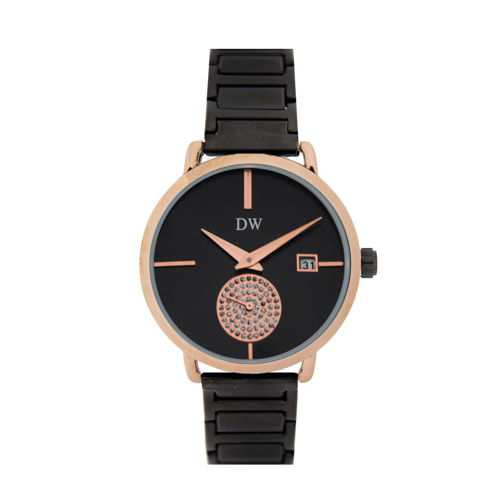 【DW 島武】D3217 時尚輕薄 簡約小秒 帶日期 淑女 不鏽鋼腕錶-