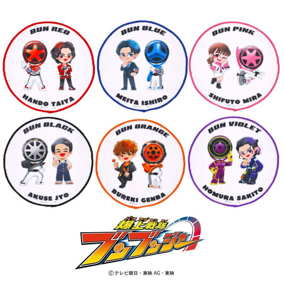 226290 Pbandai 預訂2025/4月 爆上戦隊ブンブンジャー　デフォルメ　円形ミニタオル（全6種）
