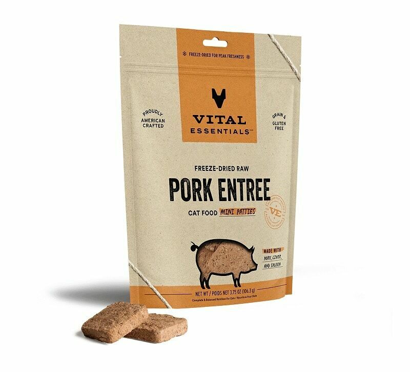 Vital Essentials 美國貓糧 - 凍乾脫水(迷你肉餅) - 豬肉 (3.75oz/8oz)