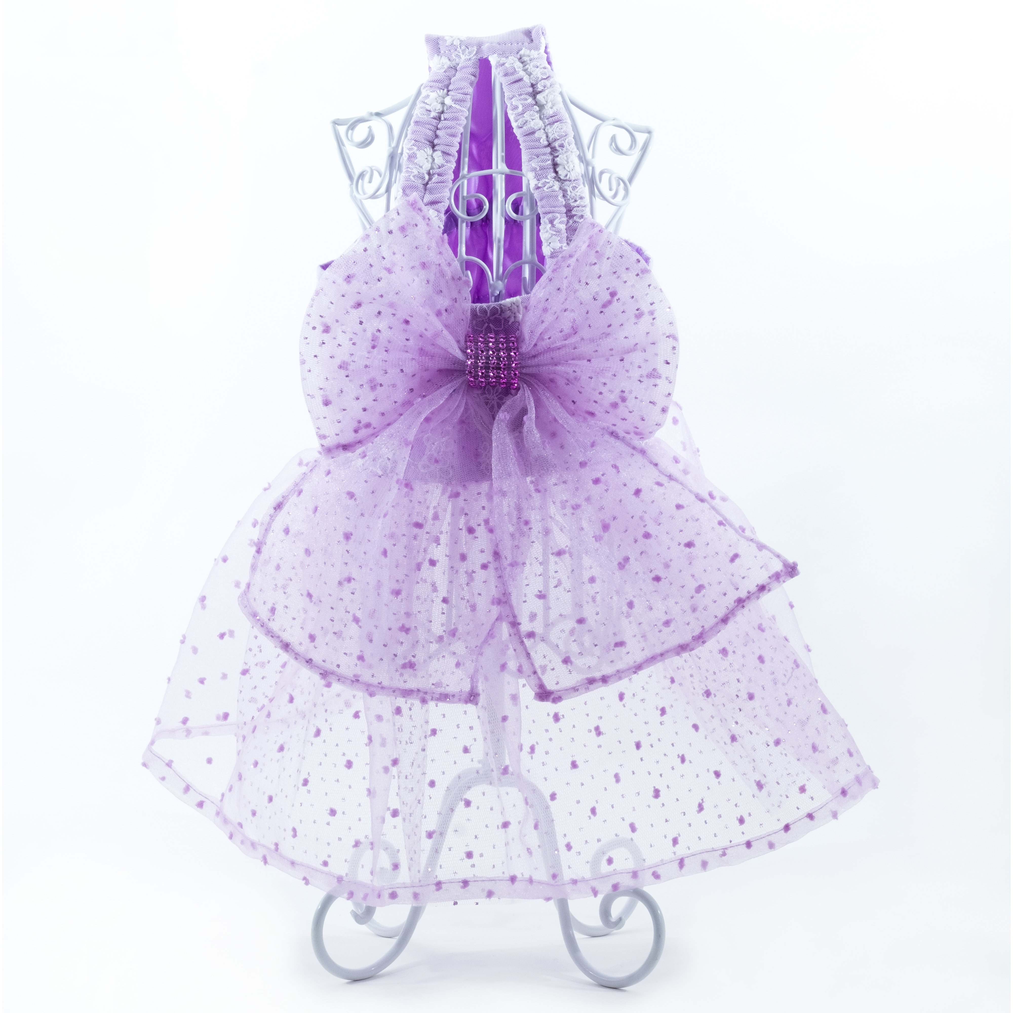 Purple Dot W/ Bow Dress