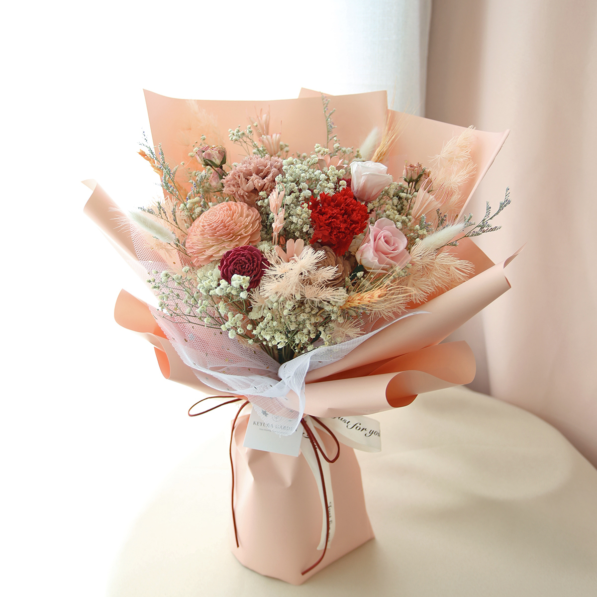 G46｜粉橘色系花束