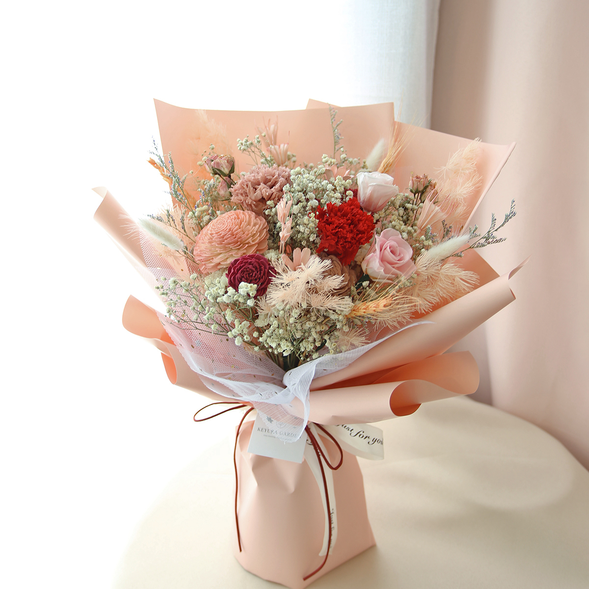 G46｜粉橘色系花束