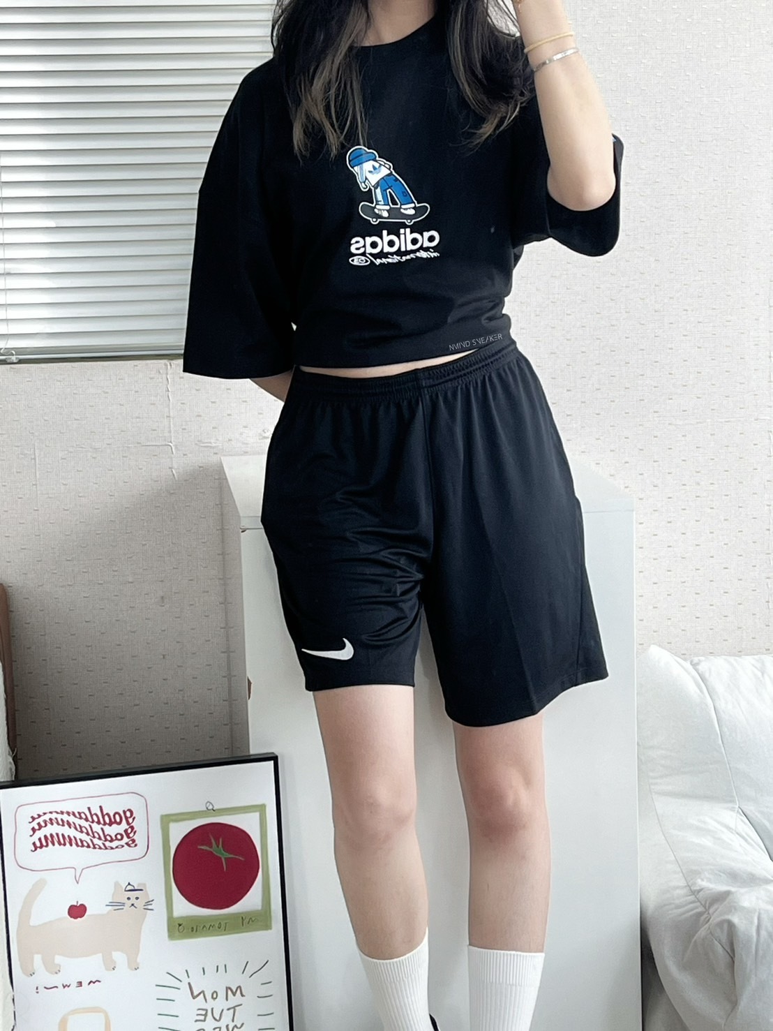 <快速出貨> Adiads 滑板塗鴉T 黑/灰