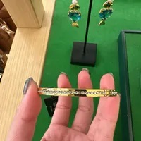 [S] KATE SPADE O0RU2240 RING IT UP HINGED BANGLE,CLEAR/GOLD, 98686680944 (SKS1300)