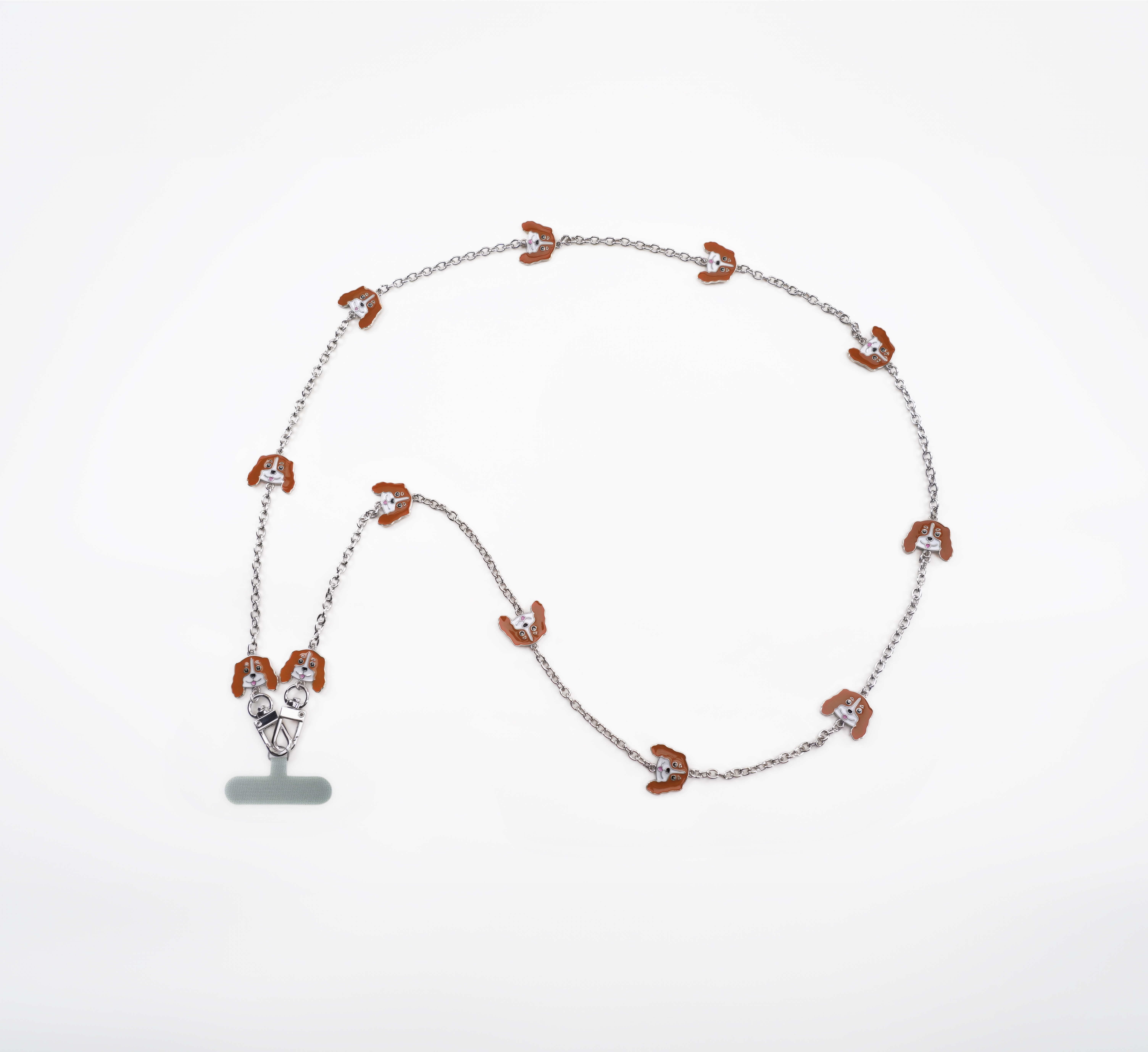 Cross-body phone Strap - King Charles - BrownWhite