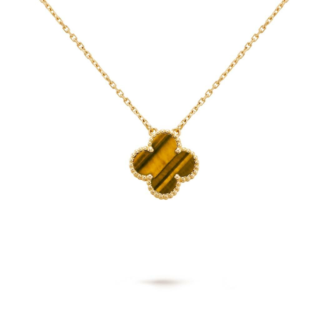 VCA vintage alhambra pendant  tiger eye x yellow gold