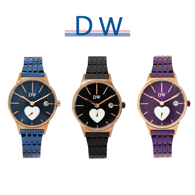 【DW 島武】D3223 心型簡約 氣質女士 不鏽鋼腕錶-